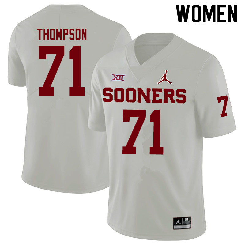Women #71 Michael Thompson Oklahoma Sooners Jordan Brand College Football Jerseys Sale-White - Click Image to Close